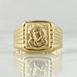 Jesus Frame Ring 1.9gr / Size 7 1/2 / 18K Gold