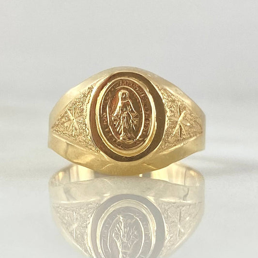 Starred Miraculous Virgin Ring 1.65gr / Size 5 3/4 / 18K Gold