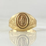 Miraculous Virgin Starred Ring 1.6gr / Size 5 1/4 / 18K Gold