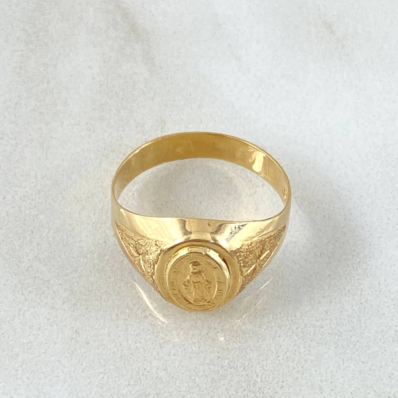Starred Miraculous Virgin Ring 1.65gr / Size 5 3/4 / 18K Gold