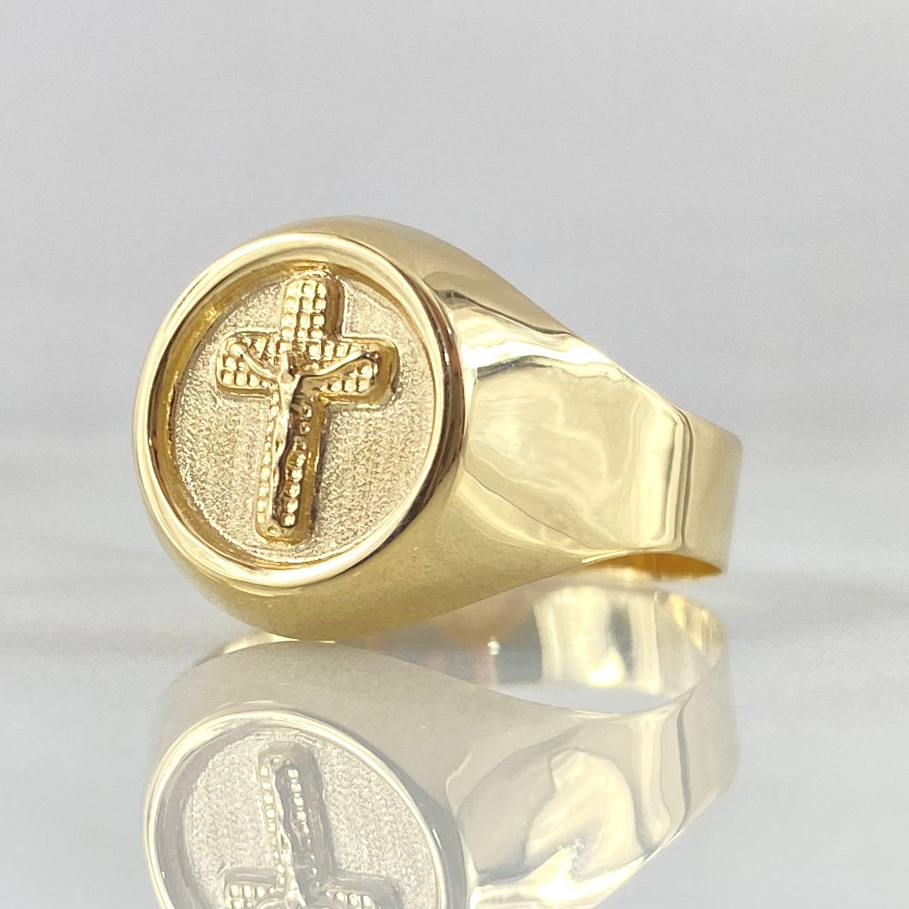 Cross Ring Matte Points 2.3gr / Size 10 3/4 / 18K Gold