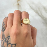 Cross Ring Matte Points 2.3gr / Size 10 3/4 / 18K Gold