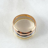 Trio Bulky Rows Ring 2.35gr / Size 5 3/4 / 18K Gold