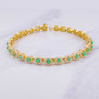Pulso Tenis Cuadrado Esmeraldas 3.02qts Moisanitas 2.26qts 14.25g / 8 in / 6mm Oro Amarillo 18K