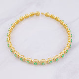 Pulso Tenis Cuadrado Esmeraldas 3.02qts Moisanitas 2.26qts 14.25g / 8 in / 6mm Oro Amarillo 18K