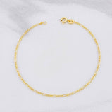 Figaro Bracelet 0.6g / 7 1/4 in / 1.4mm Yellow Gold 18K