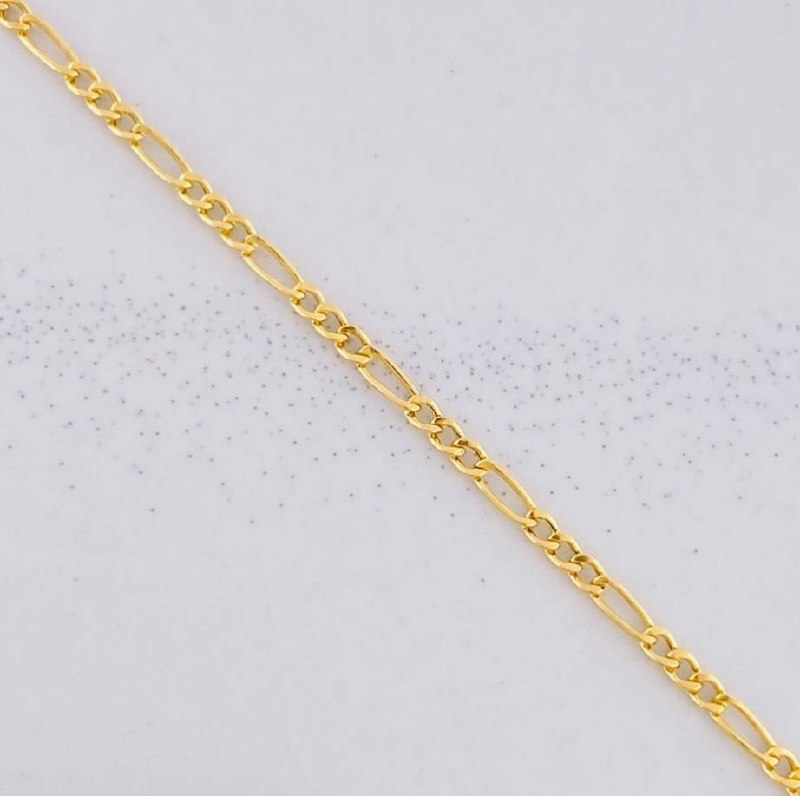Figaro Bracelet 0.6g / 7 1/4 in / 1.4mm Yellow Gold 18K