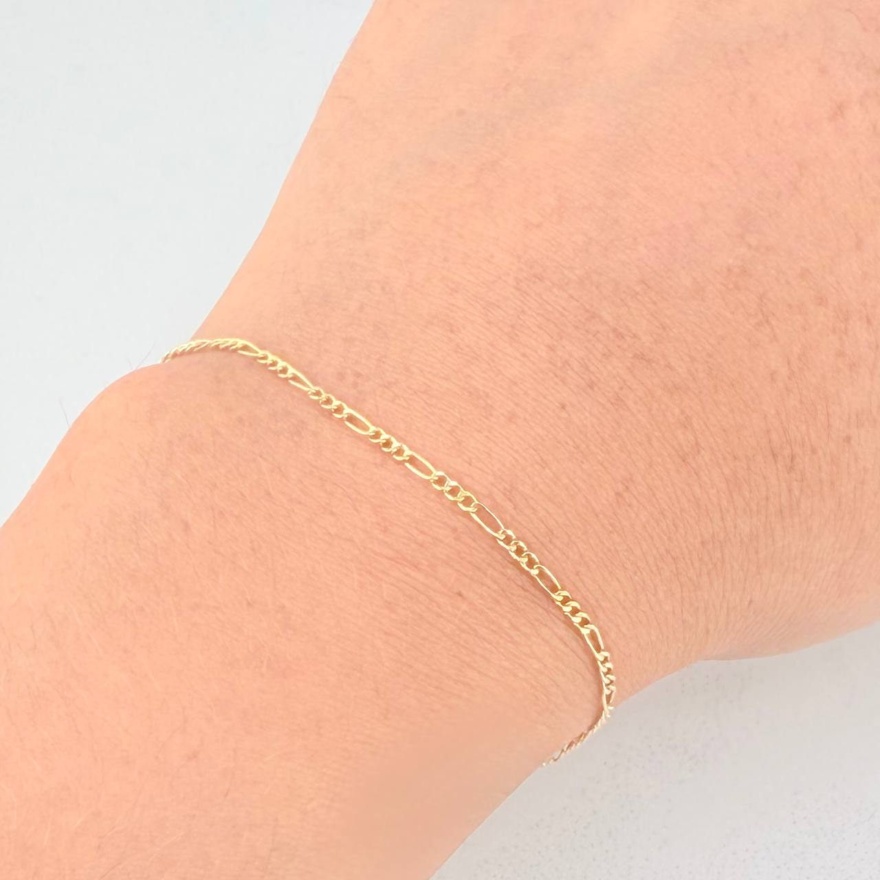 Figaro Bracelet 0.6g / 7 1/4 in / 1.4mm Yellow Gold 18K