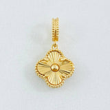 Dije Trebol Diamantado 2.35gr / 3/4 in / Oro Amarillo Nac.Esp. 18K