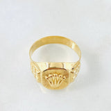 Anillo Sello Corona Diamantada 4.15gr / T10 1/4 / Oro Amarillo 18K *