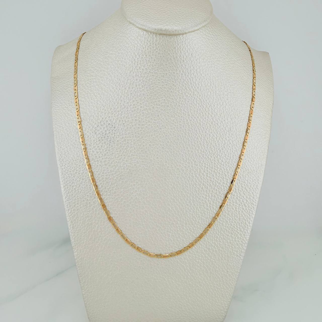 Cadena Escalera Plana Diamantada 3.8 g / 17 3/4 in / 2.15 mm Tres Oros 18K