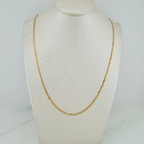 Cadena Escalera Plana Diamantada 3.8 g / 17 3/4 in / 2.15 mm Tres Oros 18K