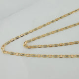 Cadena Escalera Plana Diamantada 1.45 g / 17 3/4 in / 1.38 mm Tres Oros 18K