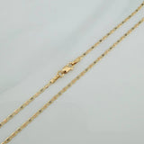 Cadena Escalera Plana Diamantada 1.45 g / 17 3/4 in / 1.38 mm Tres Oros 18K