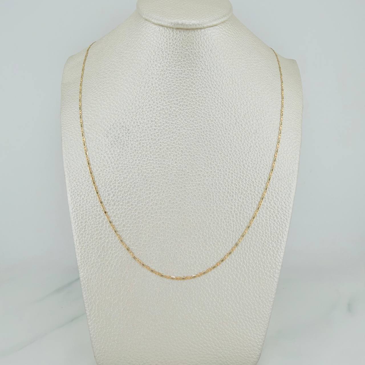 Cadena Escalera Plana Diamantada 1.45 g / 17 3/4 in / 1.38 mm Tres Oros 18K