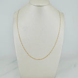 Cadena Escalera Plana Diamantada 1.45 g / 17 3/4 in / 1.38 mm Tres Oros 18K