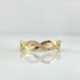 Anillo Infinito Eleuso 1.5gr / T6 3/4 / Circones Blancos Oro Amarillo 18K