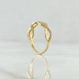 Anillo Infinito Eleuso 1.5gr / T6 3/4 / Circones Blancos Oro Amarillo 18K