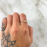 Anillo Infinito Eleuso 1.5gr / T6 3/4 / Circones Blancos Oro Amarillo 18K