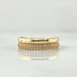 Anillo Argolla Churumbela Abultada 2.45gr / T6 1/4 / Circones Blancos Oro Amarillo 18K