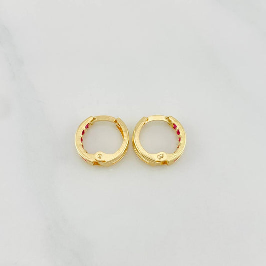 Hoop Earrings Carril 1 g / 1/2 in Yellow Gold 18K