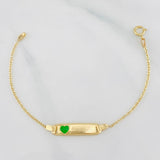 Classic Link Baby Bracelet Heart Plate 1.45 g / 5 3/4 in / 1.52 mm 18K Yellow Gold
