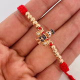 Red Woven Bracelet Duck Money Bags Three Golds 18K