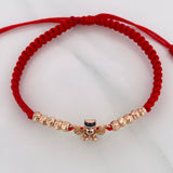 Red Woven Bracelet Duck Money Bags Three Golds 18K