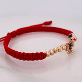 Red Woven Bracelet Duck Money Bags Three Golds 18K
