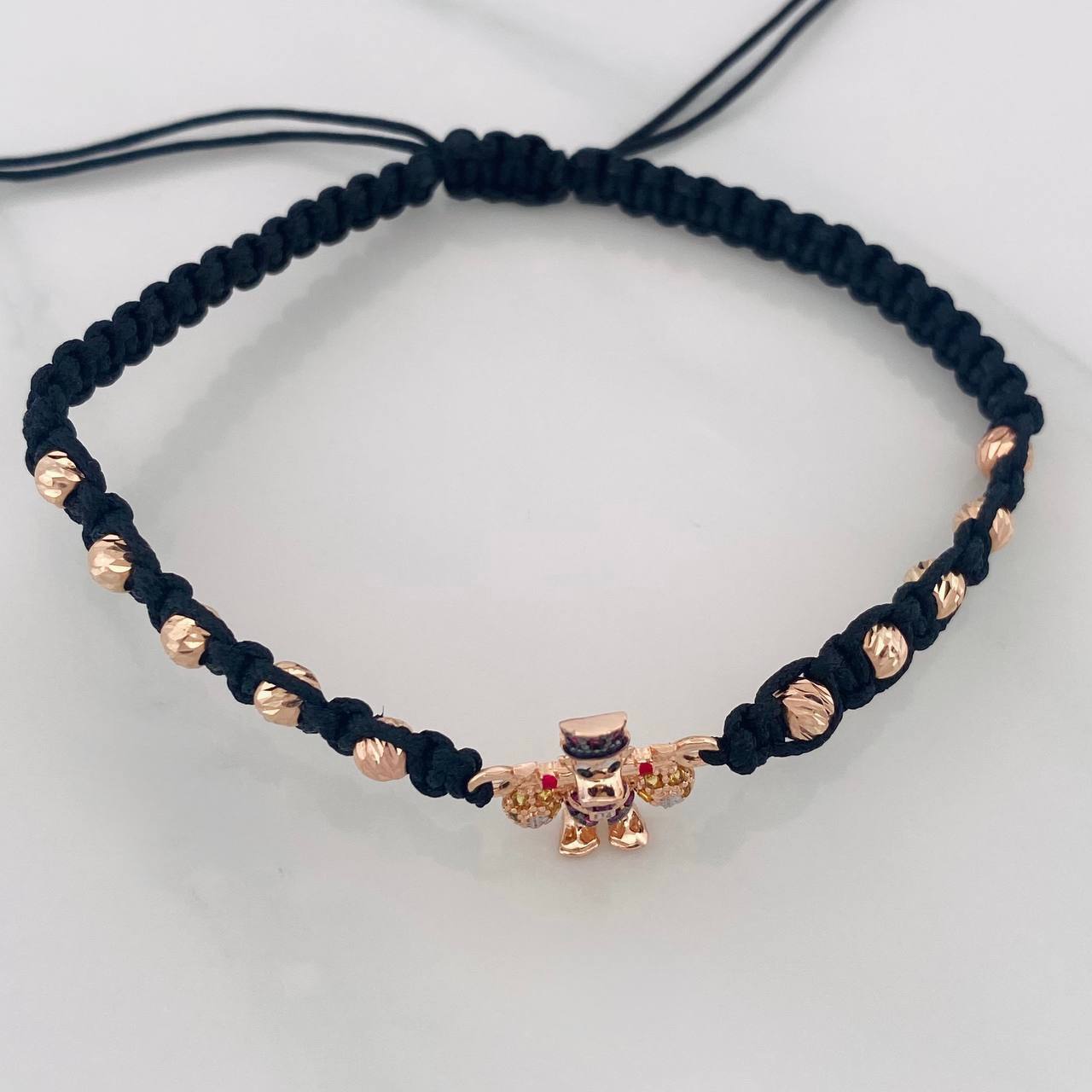 Black Woven Bracelet Duck Money Bags Three Golds 18K