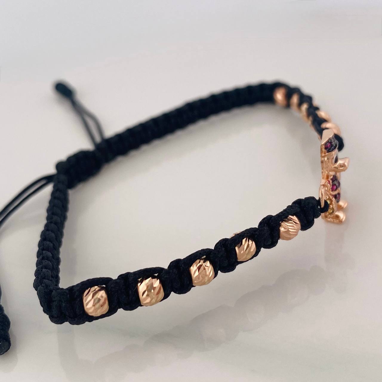 Black Woven Bracelet Duck Money Bags Three Golds 18K