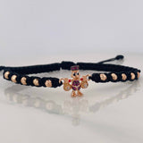 Black Woven Bracelet Duck Money Bags Three Golds 18K