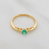 Anillo Solitario Esmeralda 15 Pts 1.7 g / T6 1/2 Oro Amarillo 18K
