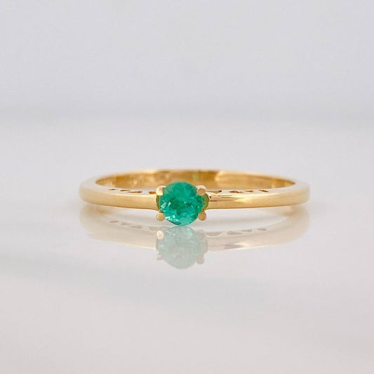 Anillo Solitario Esmeralda 15 Pts 1.7 g / T6 1/2 Oro Amarillo 18K