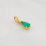 Dije Lagrima Esmeraldas 88 Pts 0.9 g / 1/2 in Oro Amarillo 18K