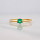 Emerald Solitaire Ring 14 Pts 1.6 g / T7 Yellow Gold 18K