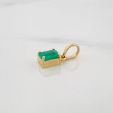 Dije Rectangulo Esmeralda 54 Pts 0.5 g / 1/2 in Oro Amarillo 18K