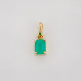 Dije Rectangulo Esmeralda 54 Pts 0.5 g / 1/2 in Oro Amarillo 18K