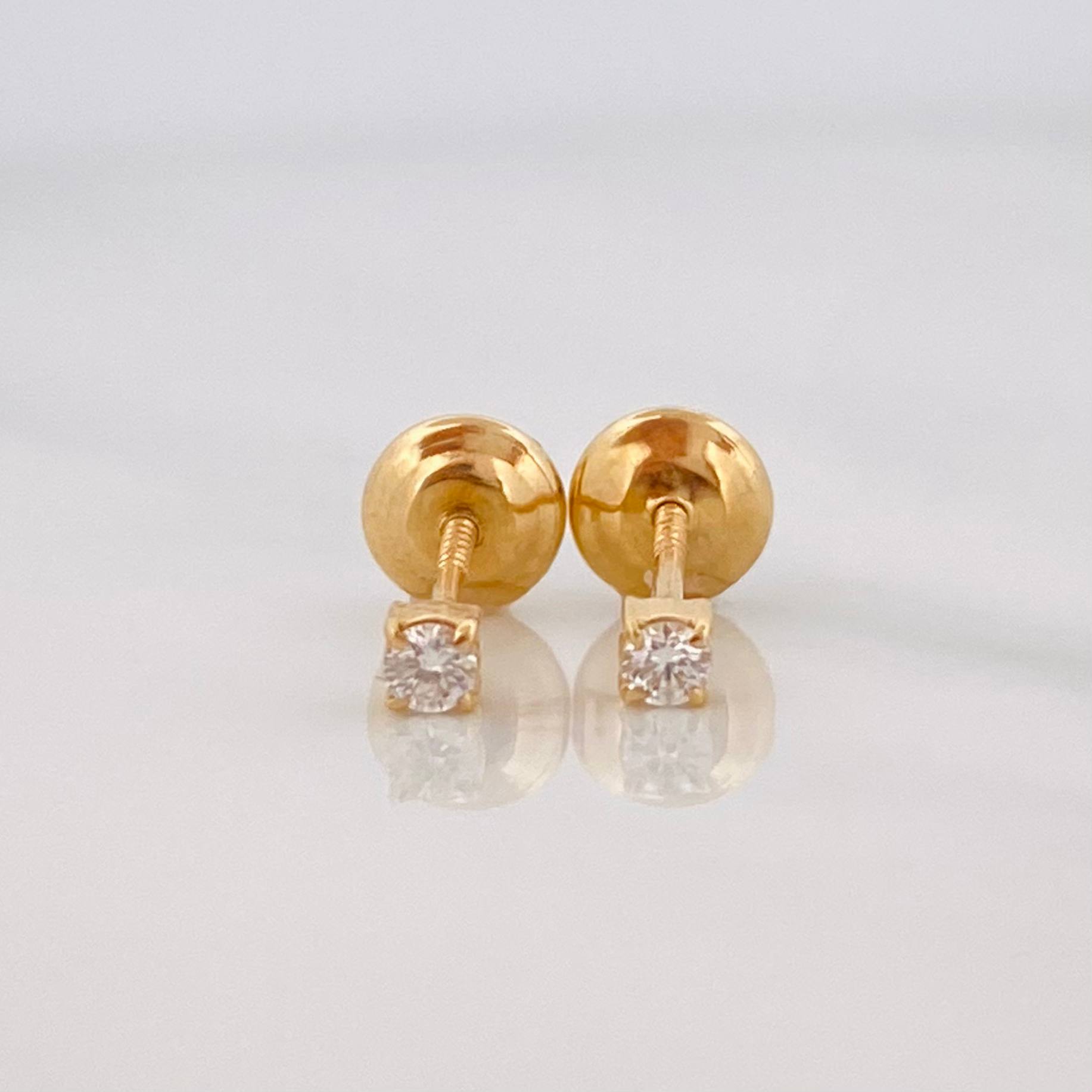 Stud Earrings Claw diamonds 0.6pts diamond 1pts Diamond 1pts 0.5g / in / 1.83mm Yellow Gold 18K