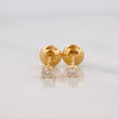 Stud Earrings Claw diamonds 0.6pts diamond 1pts Diamond 1pts 0.5g / in / 1.83mm Yellow Gold 18K