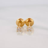 Stud Earrings Claw diamonds 0.6pts diamond 1pts Diamond 1pts 0.5g / in / 1.83mm Yellow Gold 18K
