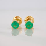 Topos Garra esmeralda 0.23pts Esmeralda 1pts 0.7g / in / 3.12mm Oro Amarillo 18K