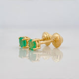 Topos Garra esmeralda 0.23pts Esmeralda 1pts 0.7g / in / 3.12mm Oro Amarillo 18K
