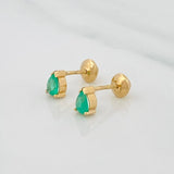 Topos Triangulo Esmeraldas 15 Pts 0.8 g / in / 4.8 mm Oro Amarillo 18K