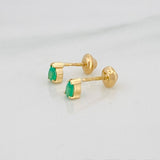 Topos Triangulo Esmeraldas 10 Pts 0.7 g / in / 2.8 mm Oro Amarillo 18K