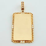 Dije Placa Bordeada 3.6gr / 1 1/4 in / Oro Amarillo 18K