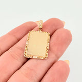 Dije Placa Bordeada 3.6gr / 1 1/4 in / Oro Amarillo 18K