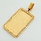 Dije Placa Bordeada 3.6gr / 1 1/4 in / Oro Amarillo 18K