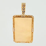 Dije Placa Bordeada 3.6gr / 1 1/4 in / Oro Amarillo 18K