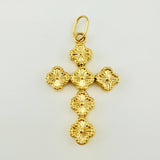 Dije Cruz Trebol 1.2gr / 1 1/4 in / Oro Amarillo 18K *